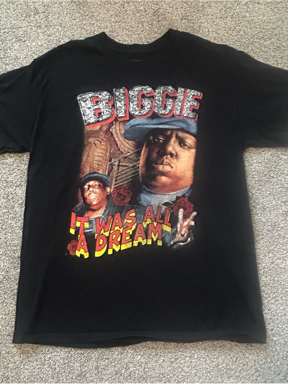 BIG Shirt Mens Large Black It Was All A Dream Rap Tee